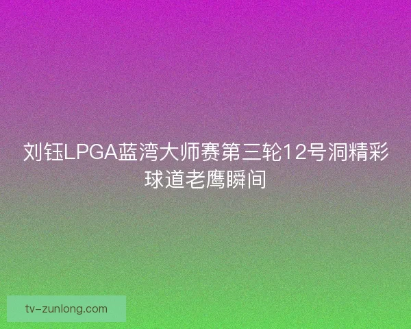 刘钰LPGA蓝湾大师赛第三轮12号洞精彩球道老鹰瞬间