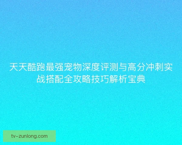 天天酷跑最强宠物深度评测与高分冲刺实战搭配全攻略技巧解析宝典